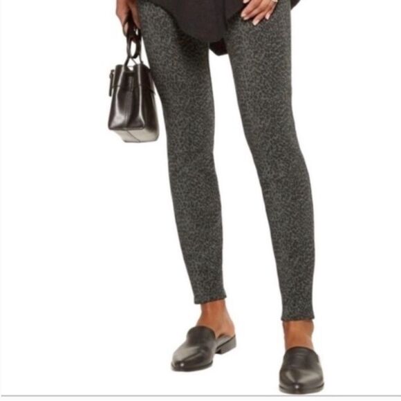 JOIE Keena Leggings Women’s Ponte Leopard Print Pull On Gray Charcoal Large - Picture 3 of 11